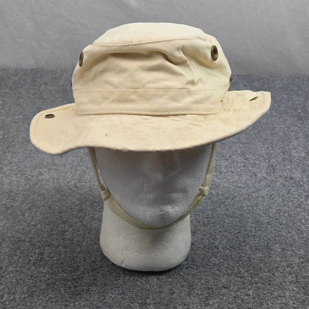 Vintage Tilley Boonie Hat Cream Canvas Snap Up 7 3/8 Brim Safari Sun Bucket Hat